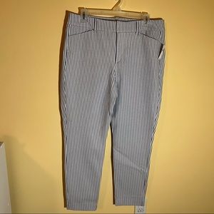 Old Navy High Rise Pixie pants - Seersucker/Railroad Stripe - Size 12 - NWT